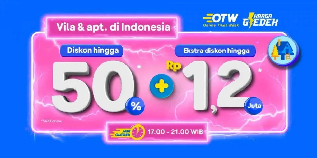 Serbu Promo OTW Tiket.com, Dapatkan Diskon Villa dan Apartemen Hingga 50%