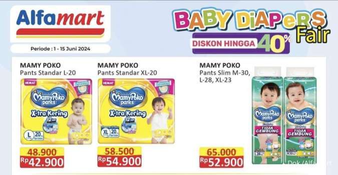 Promo Alfamart Baby Diapers Fair 1-15 Juni 2024, Popok Sweety-Mamy Poko Diskon 40%