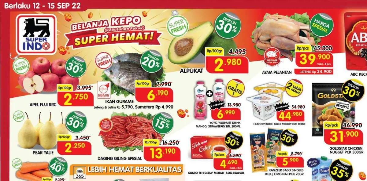 Promo Superindo di 14 September 2022, Belanja Kebutuhan Pokok Super Hemat