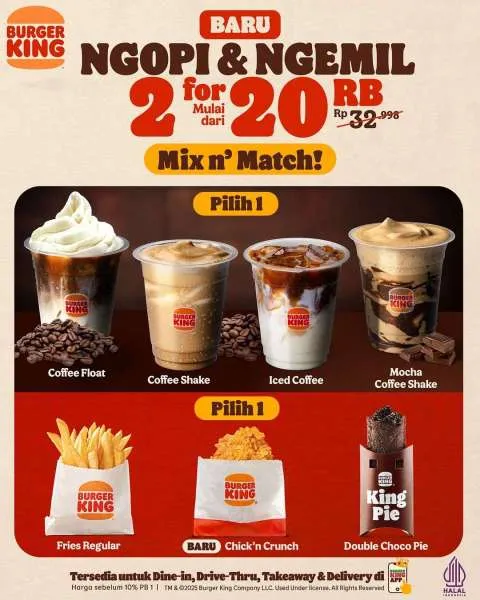 Promo Kopi dan Snack Burger King