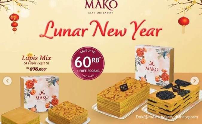 Promo Mako Bakery Spesial Tahun Baru Imlek 2025, Ada Diskon 30% dengan BRI