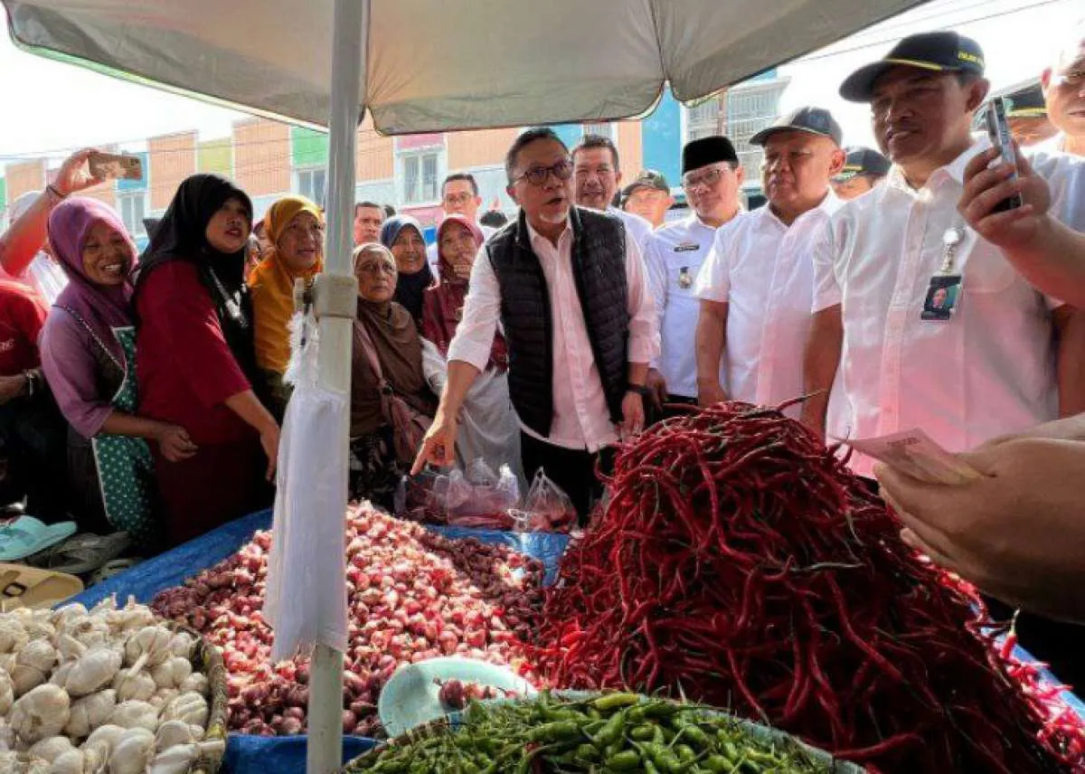 Blusukan Pasar di Lampung, Mendag: Jelang Lebaran Harga Pangan Cenderung Turun