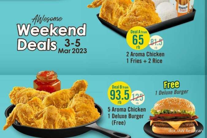 Promo AW Restoran Edisi 3-5 Maret 2023, Beli 5 Ayam Gratis 1 Deluxe Burger