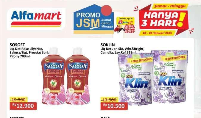 Promo Deterjen & Sabun Mandi Weekend Januari 2025, Potongan Harga Hanya 3 Hari