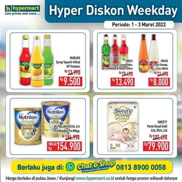 Promo Hypermart untuk Hyper Diskon Weekday Terbaru 1-3 Maret 2022