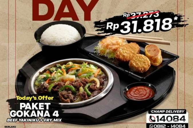 Promo Gokana (23/12), Ada Paket Gokana 4 Rp 31.818 di Promo Thursday is Teppan Day