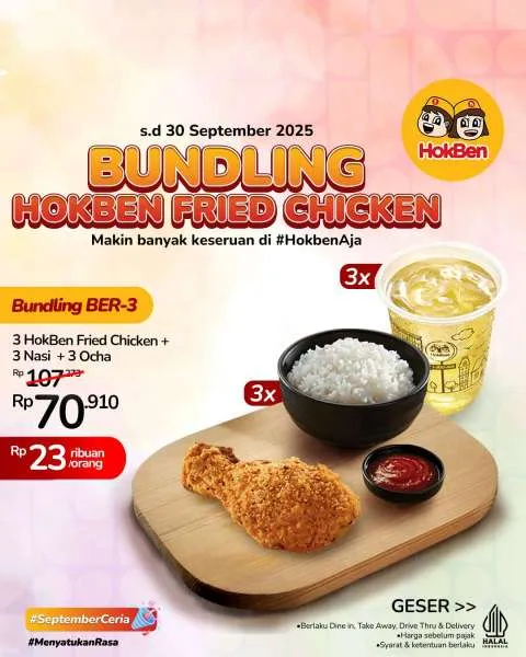 Promo Bundling HokBen Fried Chicken Bertiga September 2025