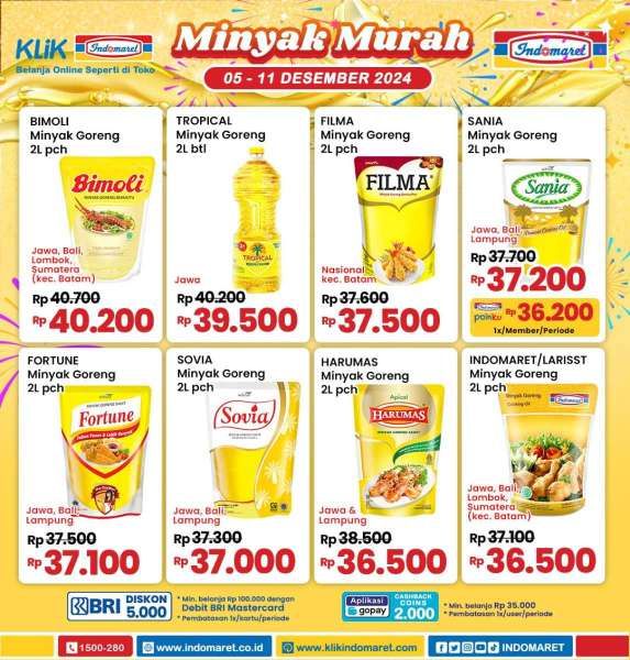 Promo Minyak Murah di Indomaret 5-11 Desember 2024