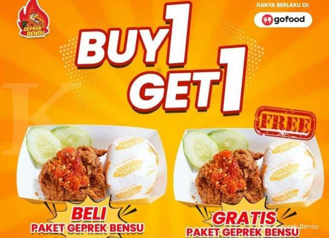 Promo Geprek Bensu 27-31 Oktober 2021, Buy 1 Get 1 Paket Geprek Bensu Cuma Rp 23.375