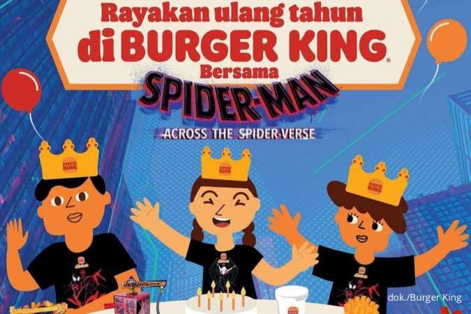 Promo Burger King Paket Ulang Tahun edisi Spider-Man, Banyak Mainan Cuma Rp 20.000