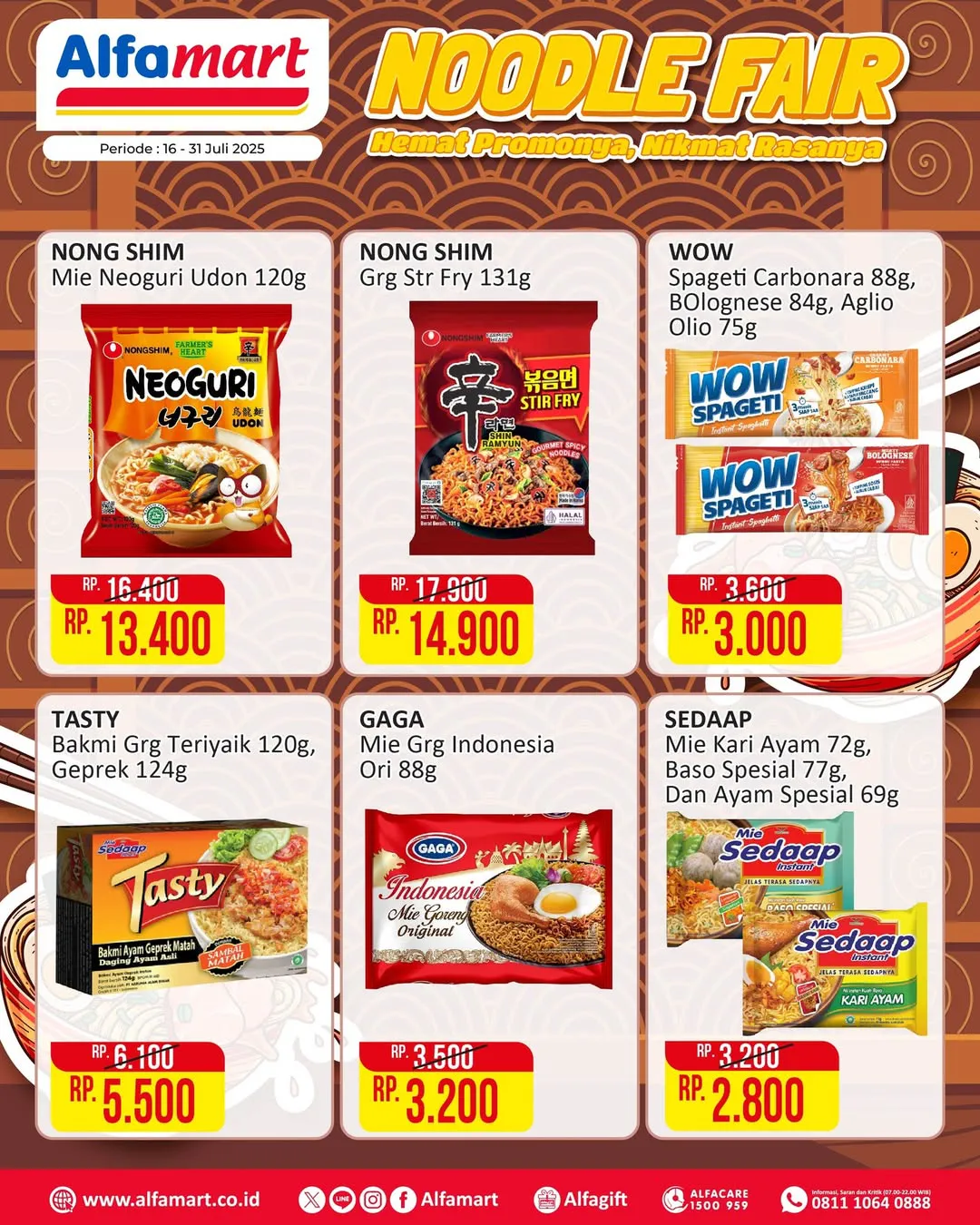 Promo Alfamart Noodle Fair Periode 16-31 Juli 2025