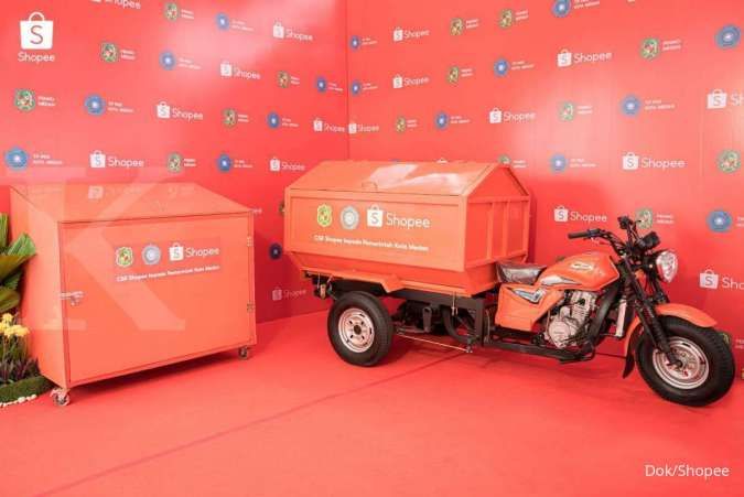 Dukung Program Kebersihan TP PKK Kota Medan, Shopee Hibahkan 151 Gerobak & 50 Motor Sampah