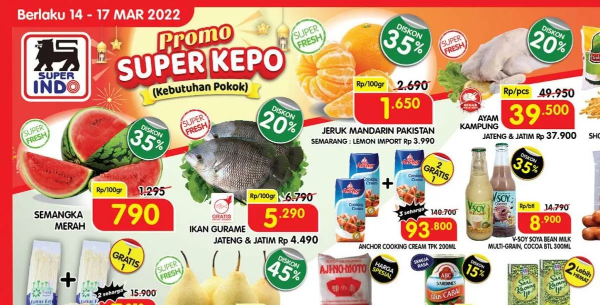 Promo Superindo Terbaru Berlaku 14-17 Maret 2022, Potongan Harga Menarik di Pekan Ini