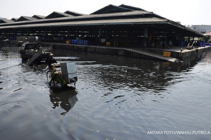 Banjir Rob, pintu air Pasar Ikan Siaga 2 
