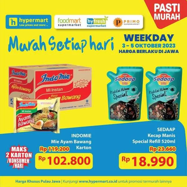 Katalog Promo Hypermart Terbaru 3-5 Oktober 2023, Hyper Diskon Weekday Awal Bulan