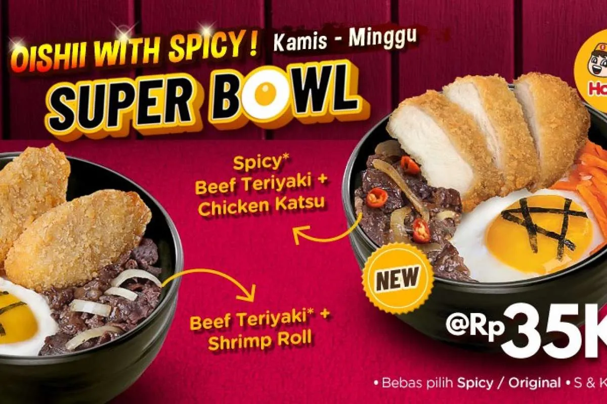 Promo Weekend Hokben 14-16 Januari 2022, Super Bowl Oishii Spicy Rp 35.000