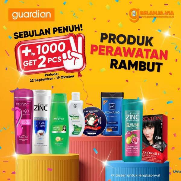 Promo Guardian Tambah Rp 1.000 Dapat 2 Vitamin & Hair Care, Sampai 19 Oktober 2022