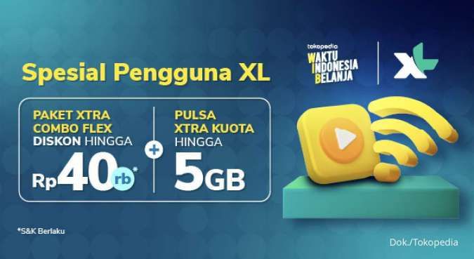 Promo XL di WIB Tokopedia, Beli Paket Data Pilihan Dapat Diskon Spesial