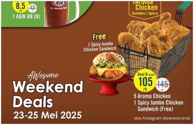 Makan Kenyang, Dompet Tenang! Cuma di Promo A&W Weekend Deals Paket Hemat 3 Hari