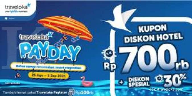 Promo Staycation & WFH di Traveloka, Diskon Hotel Rp 700.000 dan Diskon Spesial 30%