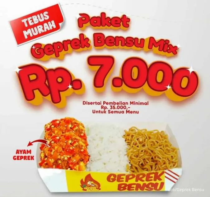 Promo Geprek Bensu Tebus Murah Cuma Rp 7.000