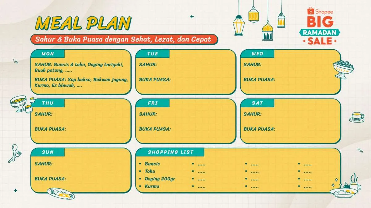 Rencanakan Sahur dan Berbuka Lewat Meal Plan Ala Shopee