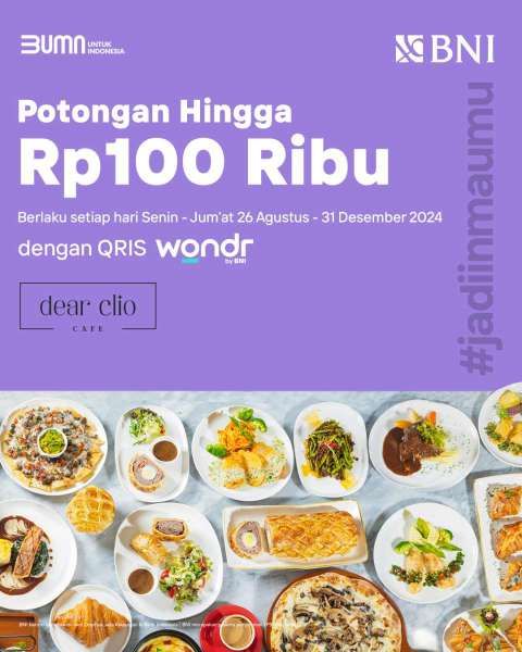 Promo Wondr by BNI di Dear Clio 26 Agustus-31 Desember 2024