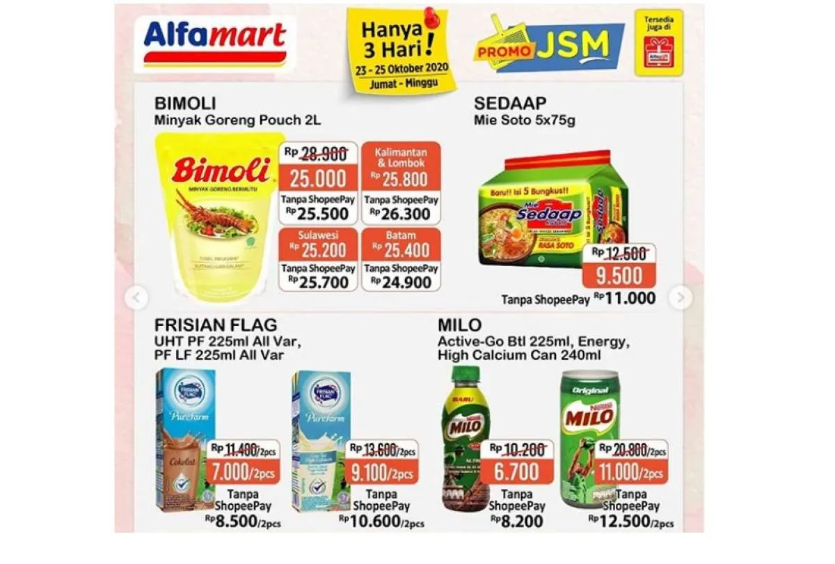 Promo JSM Alfamart paling gres, diskonan 23-25 Oktober 2020!