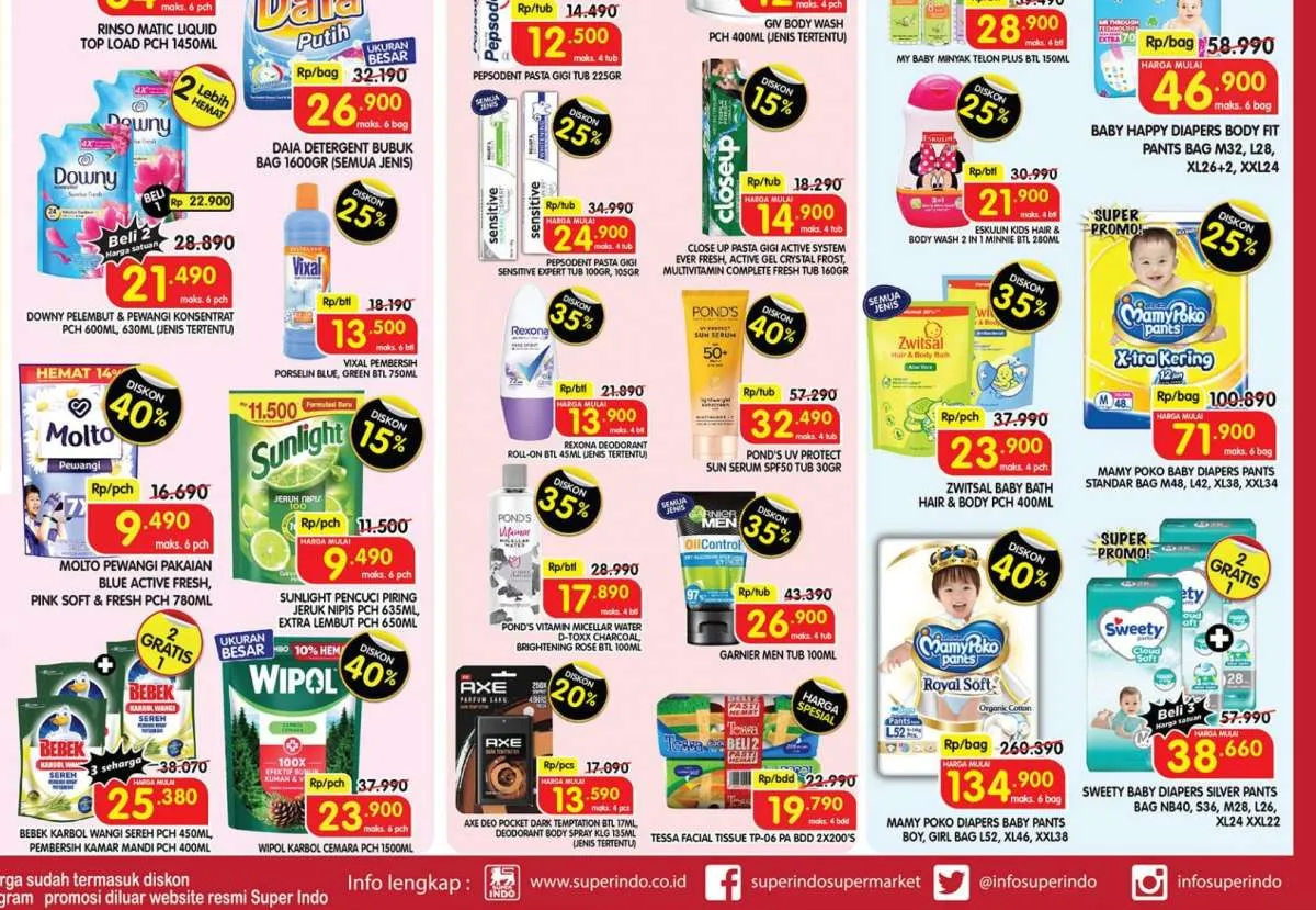 Promo JSM Superindo Hari Ini, Mamy Poko Diskon 40% dan Sweety Beli 2 Gratis 1