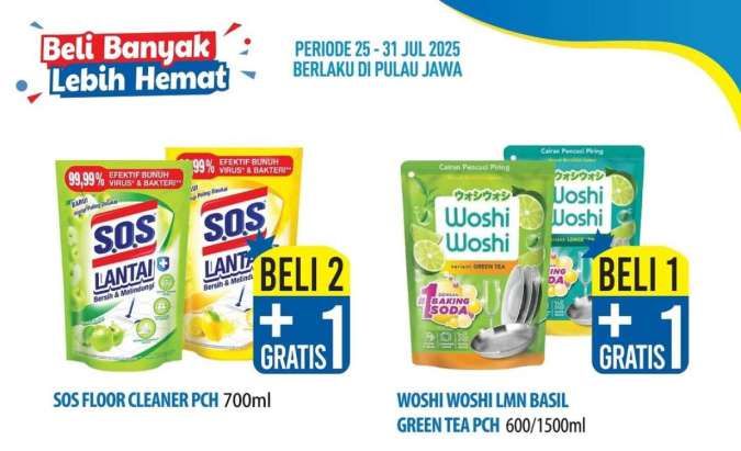 Promo Hypermart Beli Banyak Lebih Hemat 25-31 Juli 2025, Woshi Woshi Beli 1 Gratis 1