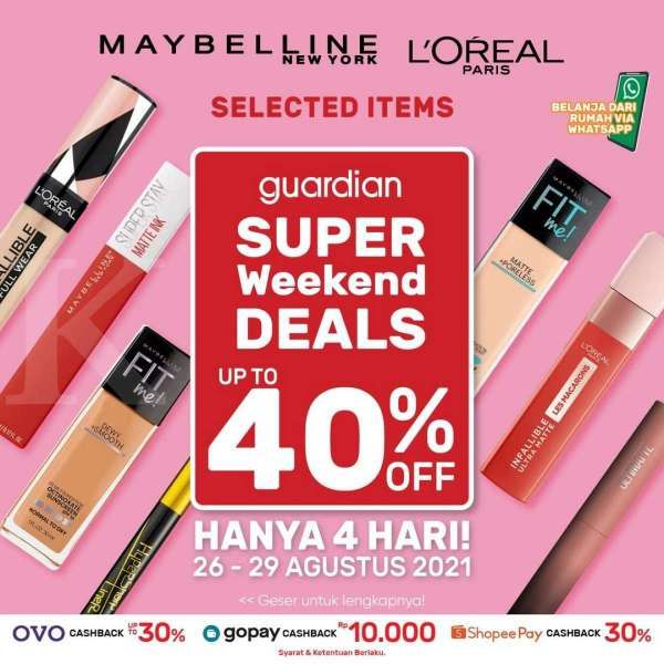 Promo Spesial Akhir Pekan di Guardian, Makeup dan Skincare Diskon s/d 40%