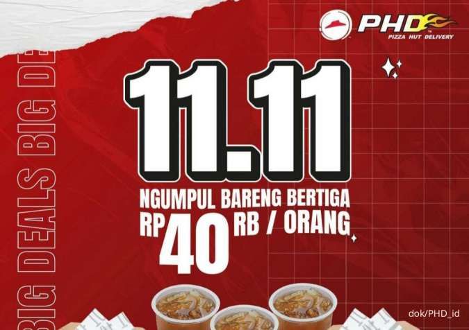 Promo 11.11 Pizza Hut Delivery, Total Pesan 6 Menu Cuma Rp 120.000