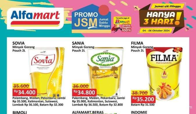 Promo Minyak Goreng Weekend di Superindo, Alfamart dan Indomaret Oktober Terbaru