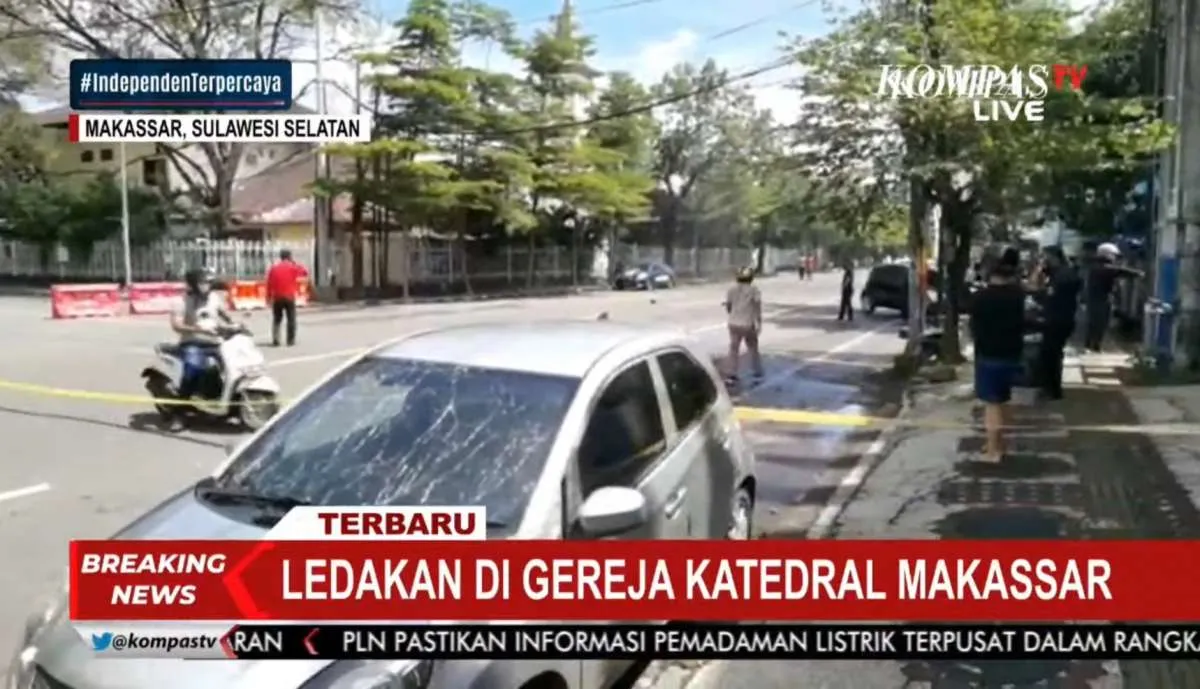 Ledakan terjadi di depan Gereja Katedral Makassar