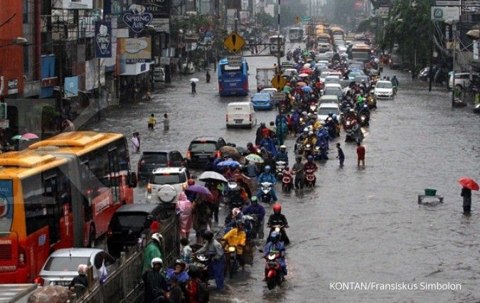 Hujan merata, ruas jalan Jakarta banjir
