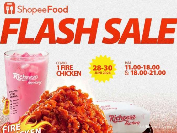 Promo Richeese Factory 28-30 Juni 2024, Flash Sale Combo Fire Chicken di ShopeeFood