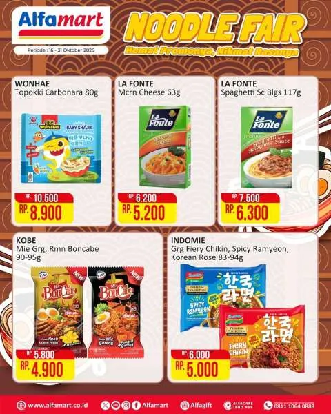 Promo Alfamart Noodle Fair Periode 16-31 Oktober 2025