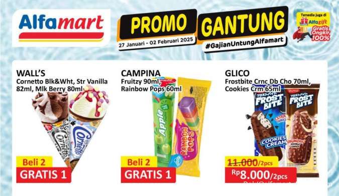 Promo Es Krim Weekend Alfamart-Superindo, Cornetto Beli 2 Gratis 1 di Awal Februari