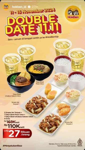 Promo 11.11 di HokBen 11-15 November 2024