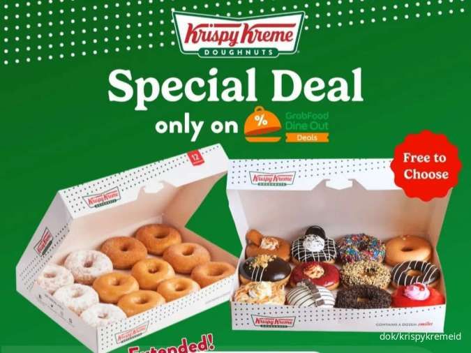 Promo Krispy Kreme 2 Lusin Donat Rp 99.000 di Grab Dine Out Deals 6-20 Desember 2024