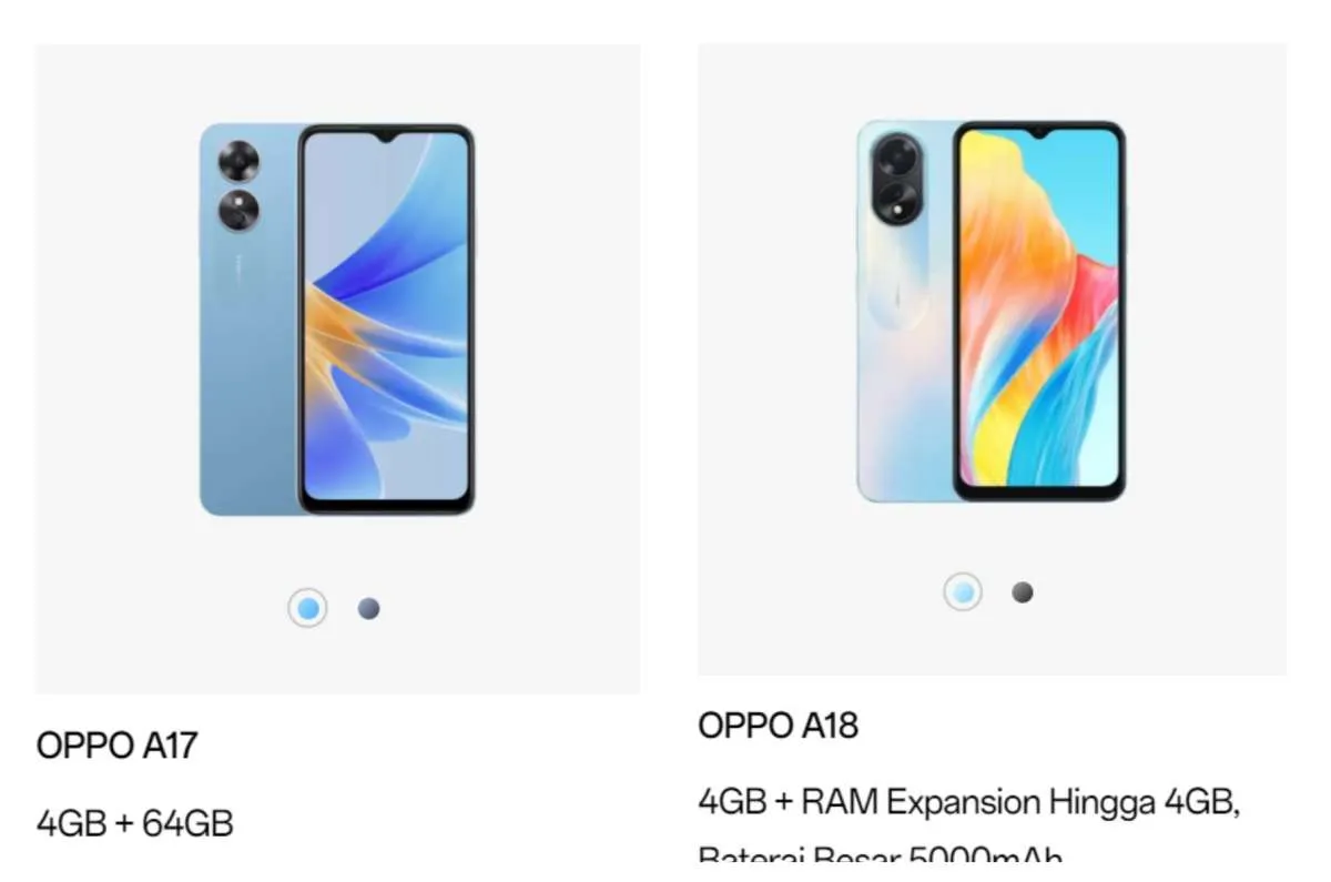 HP OPPO Harga 1 Jutaan, Mari Bandingkan Spesifikasi OPPO A17 dan OPPO A18