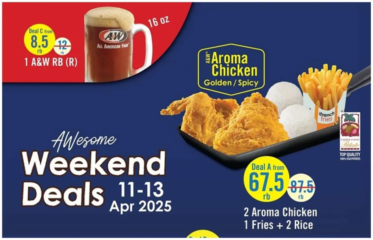 Promo A&W Weekend Deals 11-13 April, Makan Ayam Goreng Dapat Gratis Cheeseburger