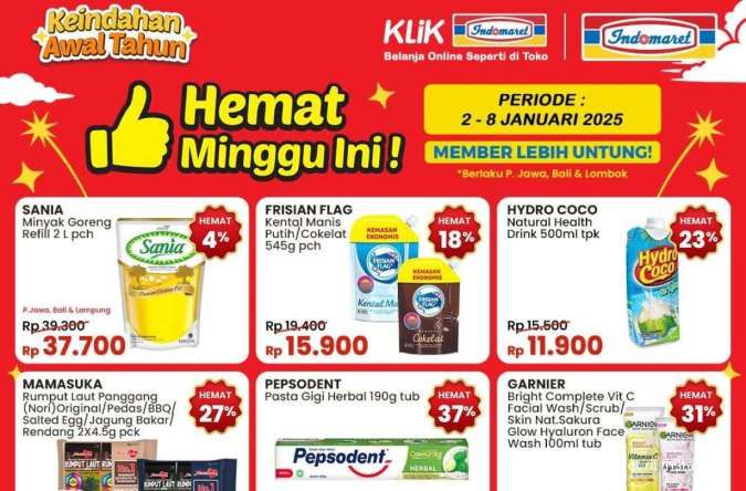 Promo Indomaret 8 Januari 2025, Hari Terakhir Minyak Sania & Garnier Hemat Sampai 31%