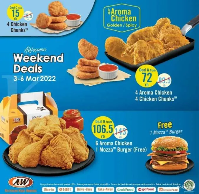 Promo A&W Weekend Delas 3-6 Maret 2022