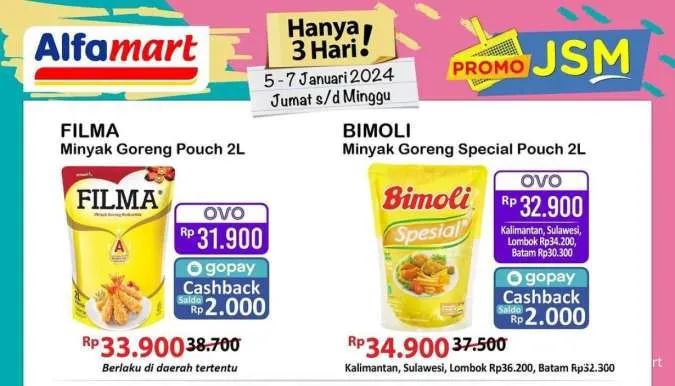 Promo JSM Alfamart 5-7 Januari 2024, Minyak Goreng Dibanderol Lebih Murah!