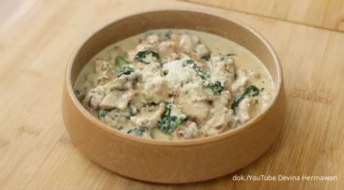 Resep Creamy Garlic Chicken Ala Devina Hermawan yang Gurih, Lembut & Anti Ribet