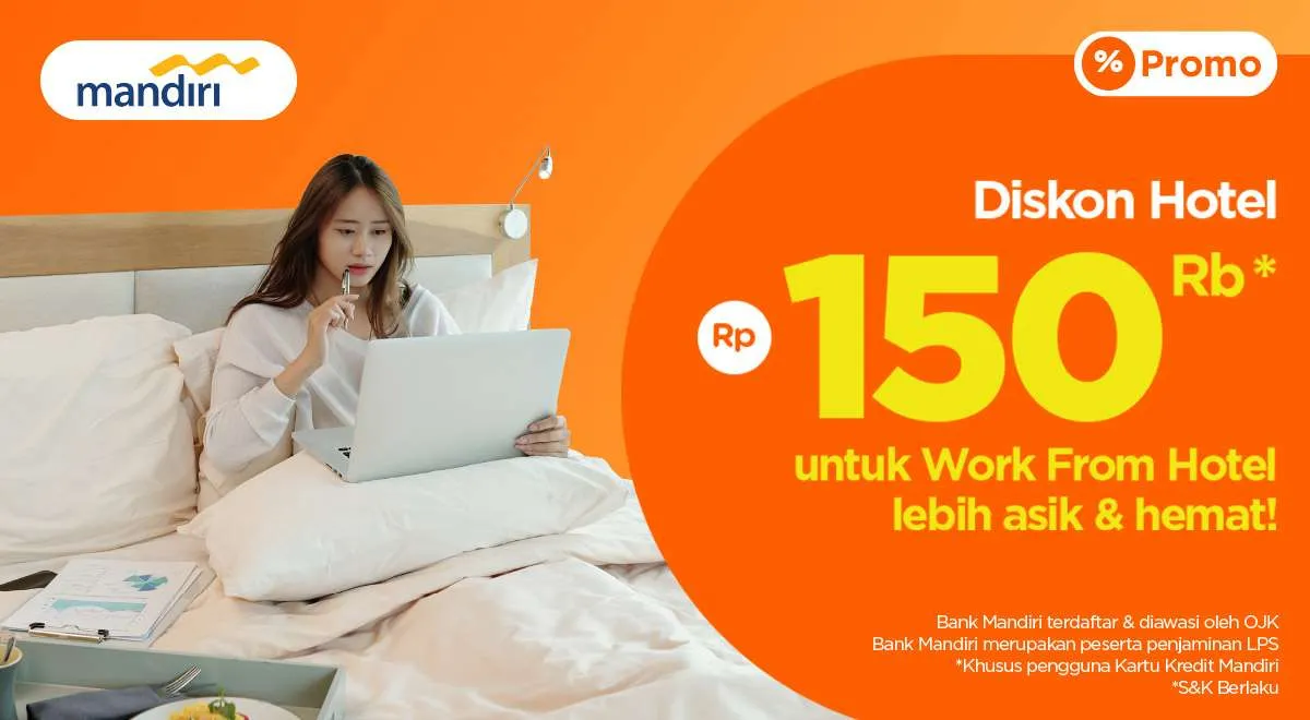 Promo Workcation dari PegiPegi, Diskon Hotel Rp150.000 Khusus Kartu Kredit Mandiri