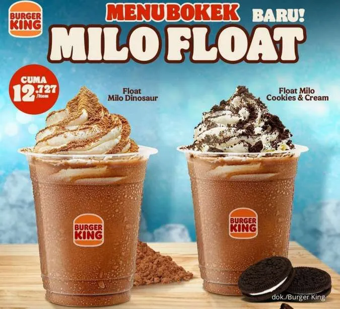 Menu Bokek Terbaru Burger King, Ada Milo Float