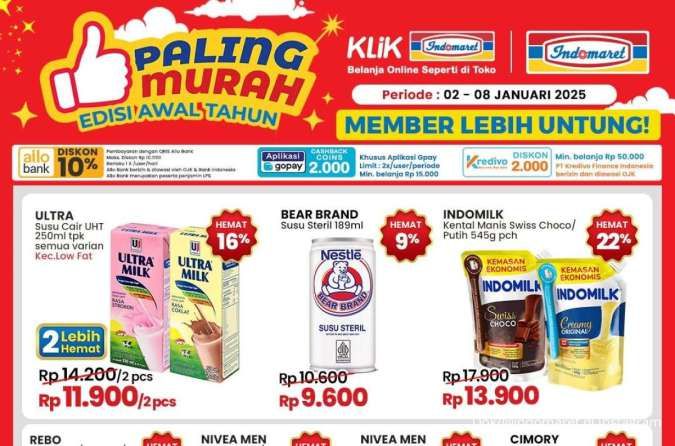 Promo Indomaret Weekend Terbaru di Awal Januari 2025, Ultra Milk Beli 2 Lebih Hemat