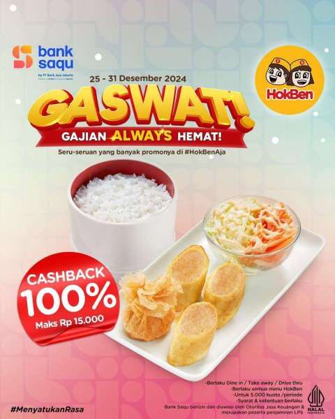 Promo HokBen Gajian x Bank Saqu 25-31 Desember 2024